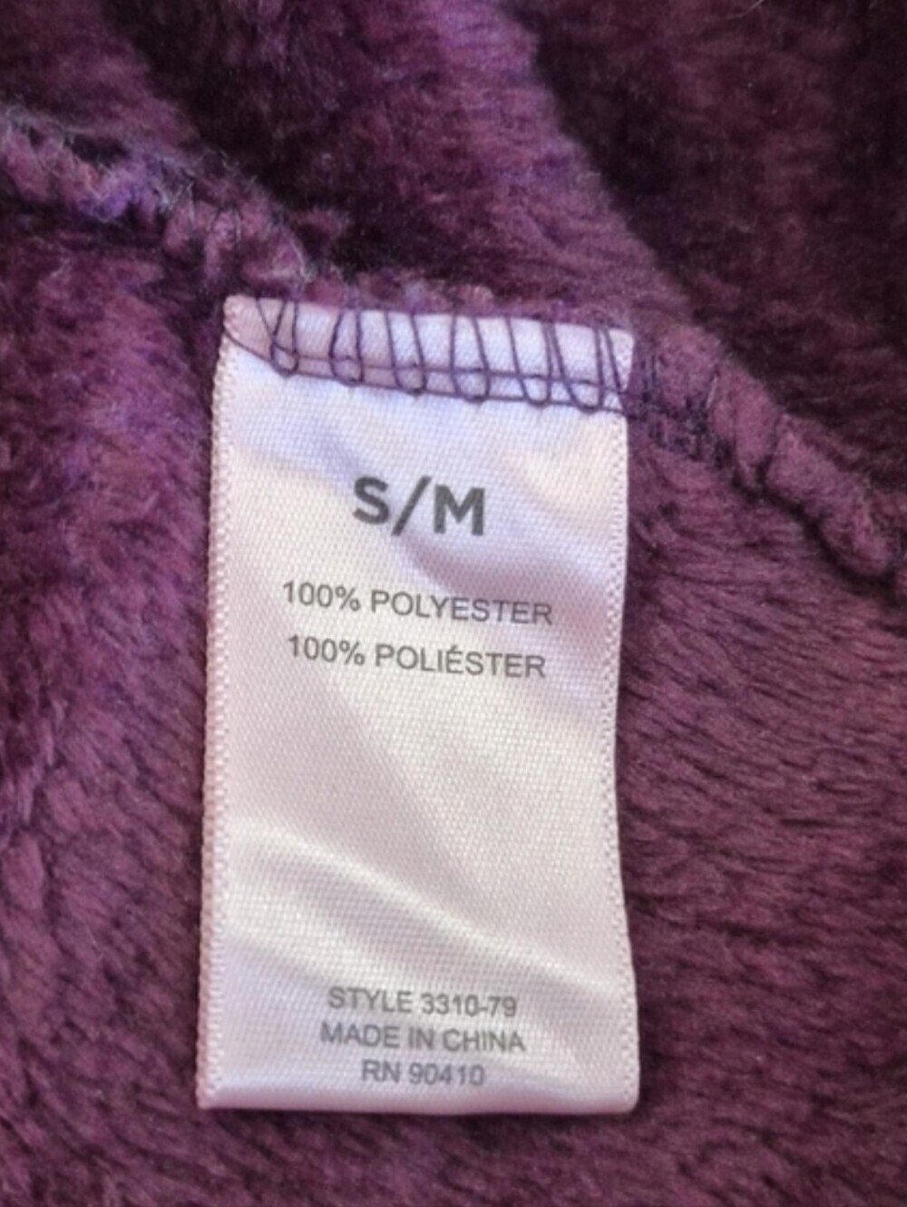 Juicy Couture Plush Fleece Robe Y2K Pink Logo Burgundy S/M - Picture 8 of 8